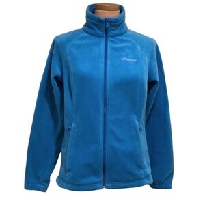 Columbia Fleece Jacket Size Medium Cerulean Blue Full Zip